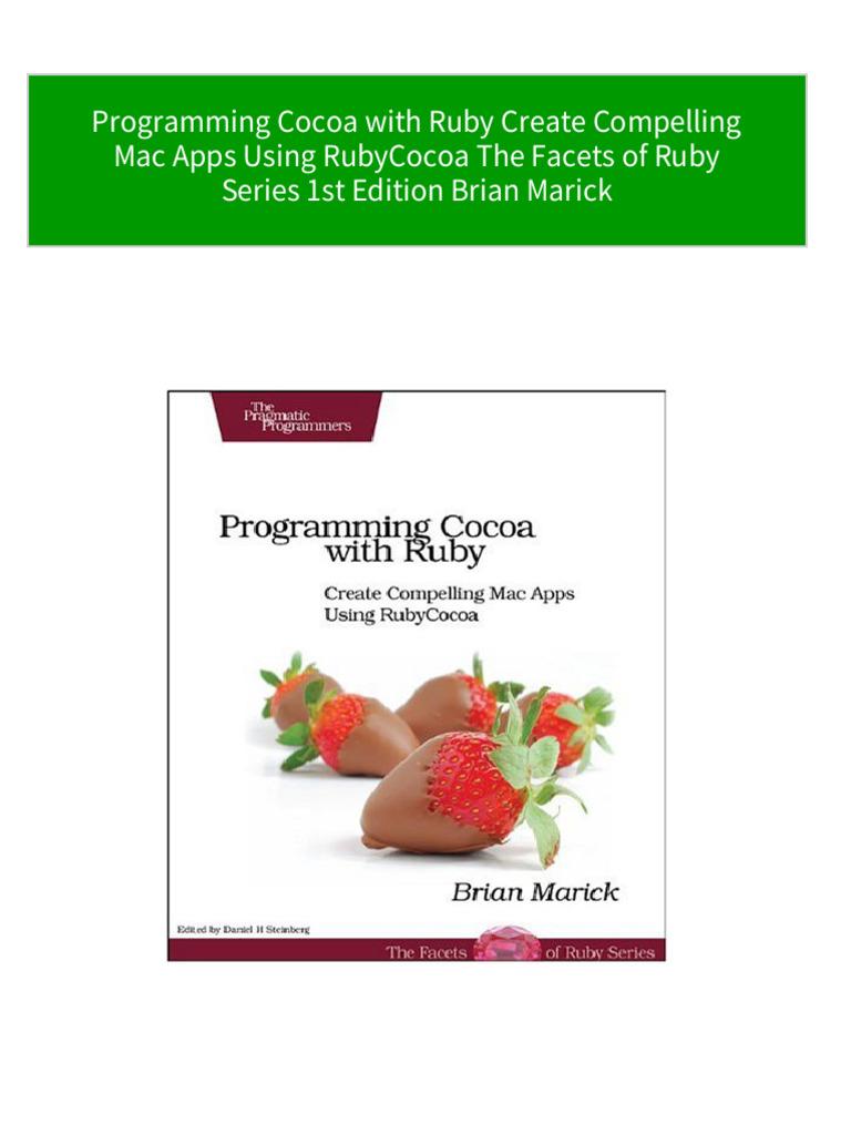 Programming Cocoa with Ruby Create Compelling Mac Apps Using RubyCocoa ...