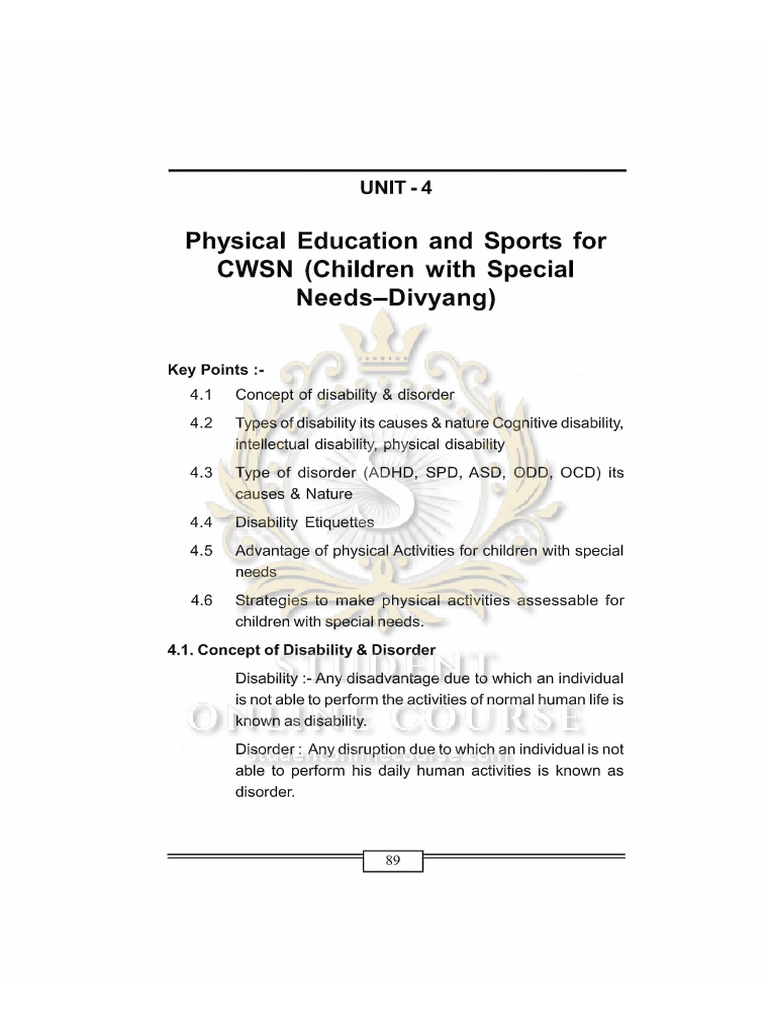 Physical Education and Sports For CWSN | PDF