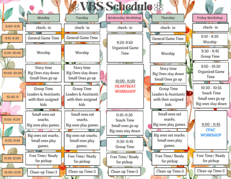 Class Schedule 2 Pdf