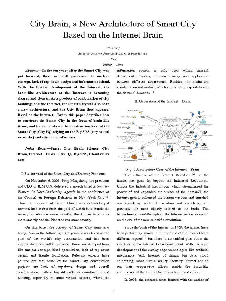 City Brain: Smart City Architecture | PDF | Nervous System | Artificial ...