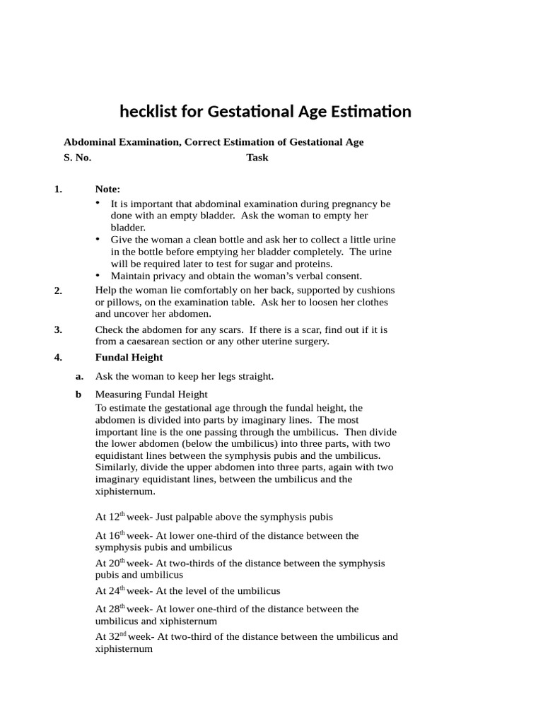 Gestational Age Estimation | PDF | Abdomen | Pregnancy