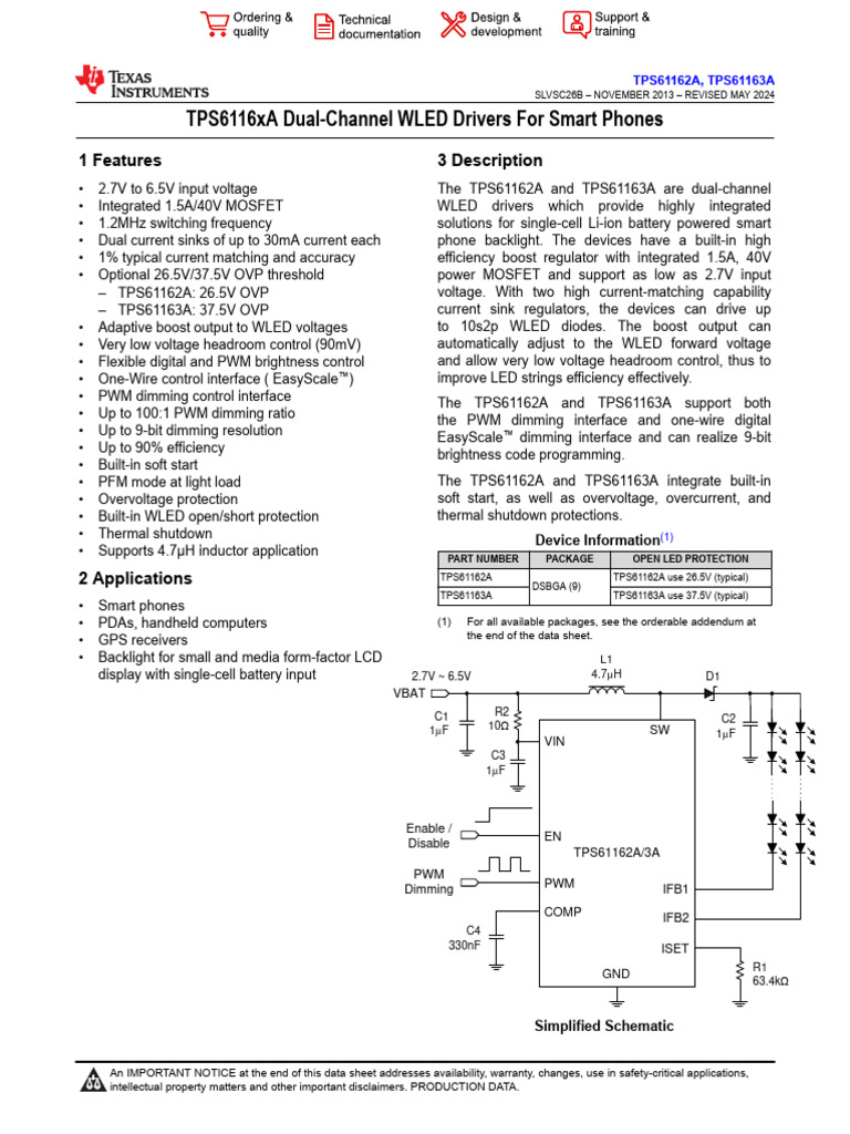 Tps 61163 A | PDF | Electrostatic Discharge | Light Emitting Diode