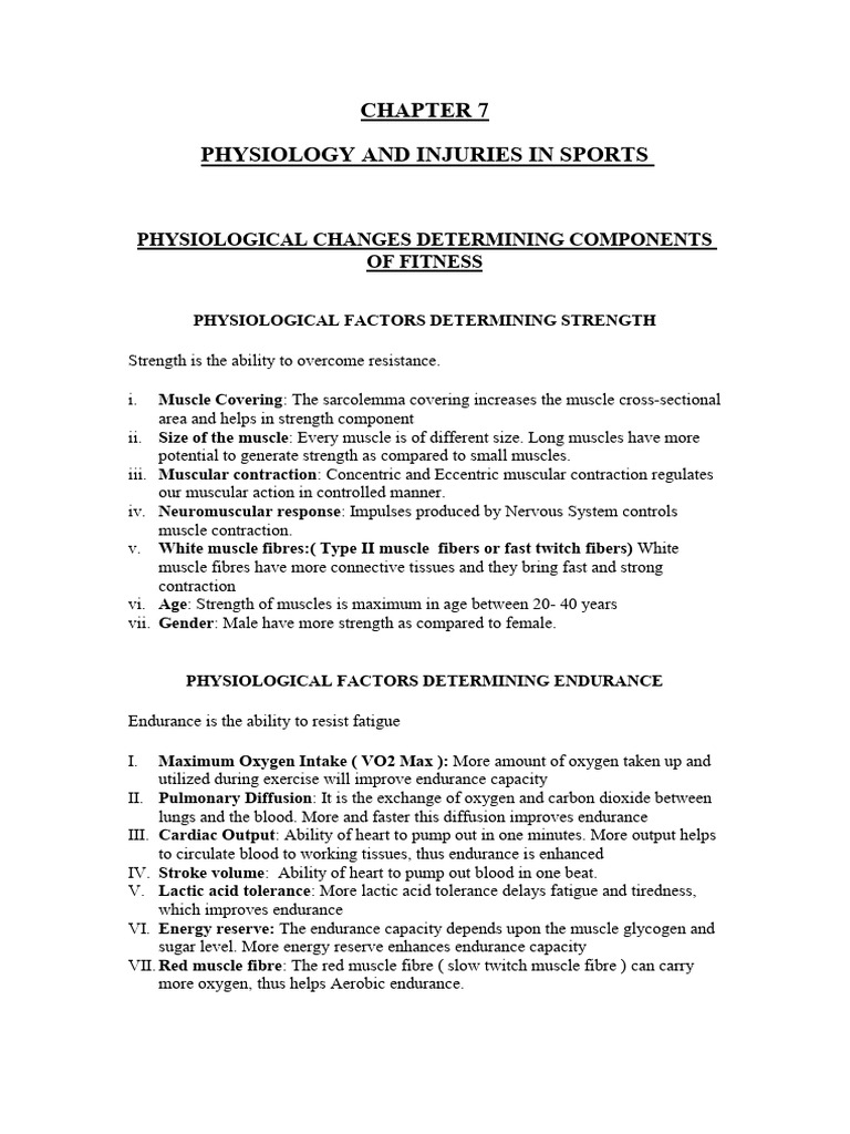 Sports Physiology and Injury Insights | PDF | Skeletal Muscle ...