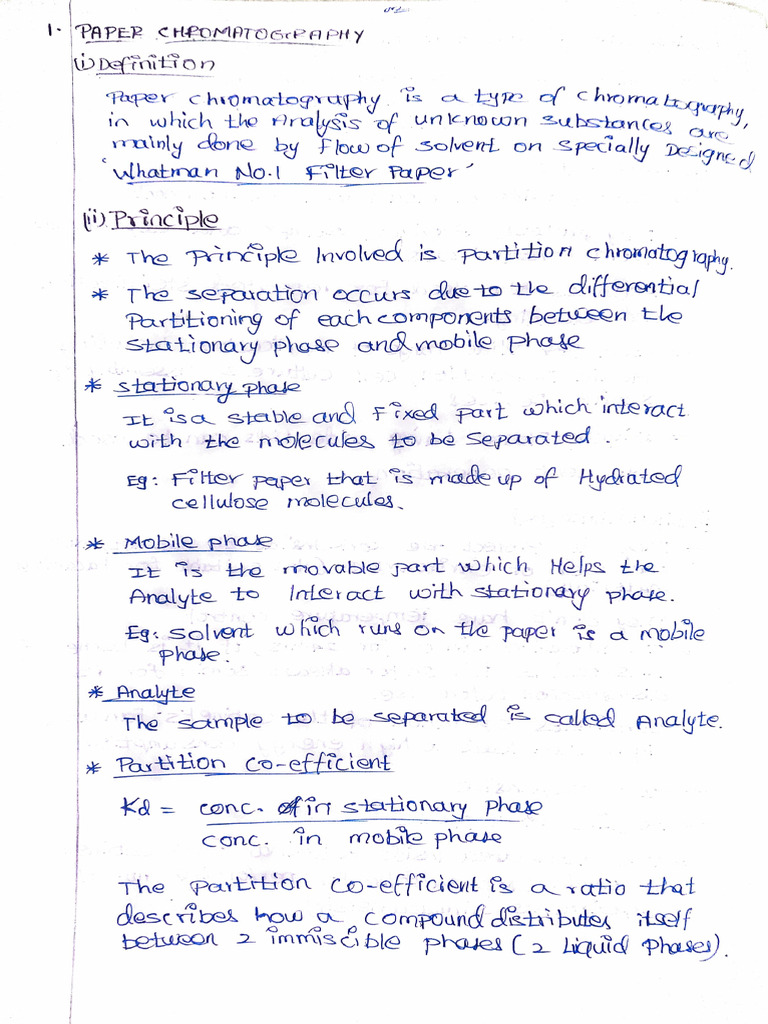 Paper Chromatography Explained | PDF | Scientific Techniques | Chemistry
