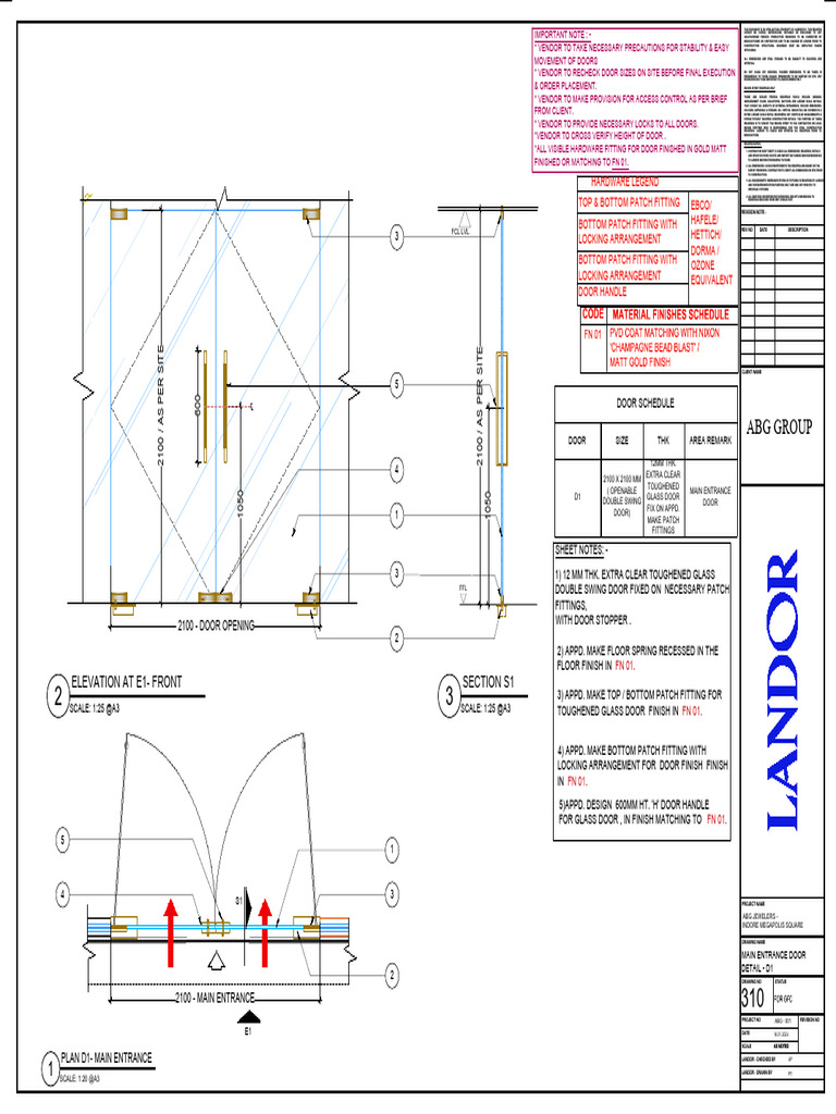 Main Entrance Door Design Details | PDF | Door | Building Engineering