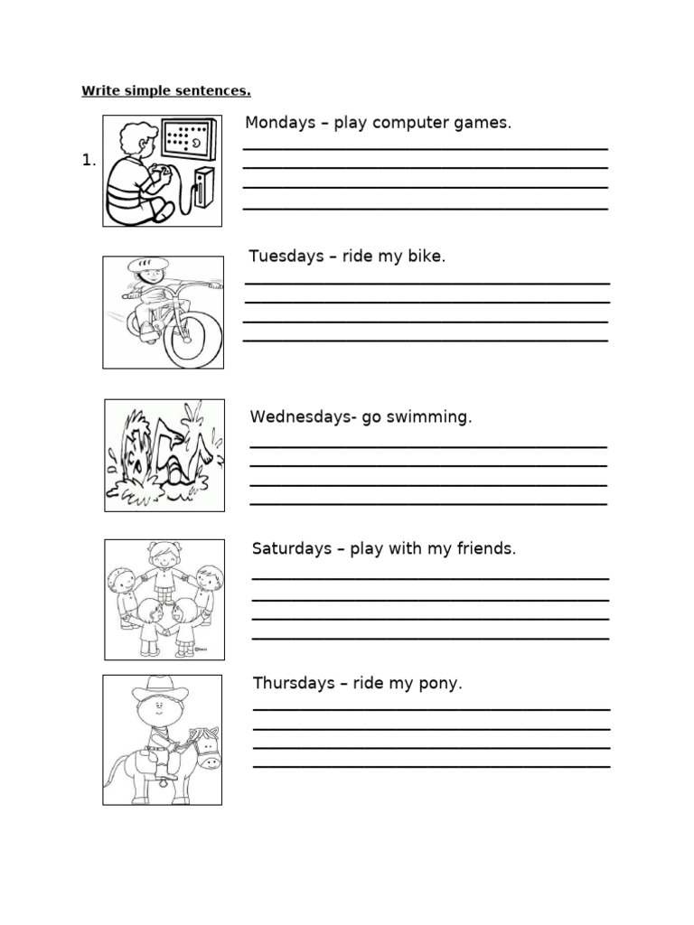 Write simple sentences year 2 unit 5 pdf