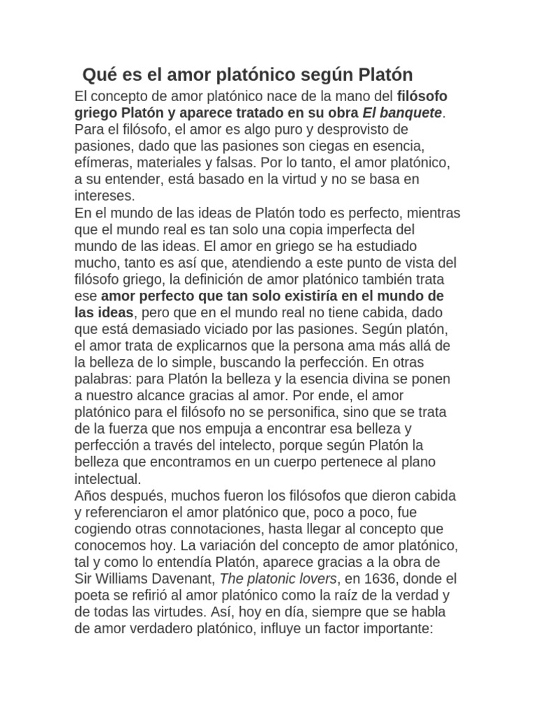 Amor Platónico según Platón | PDF | Religión y espiritualidad