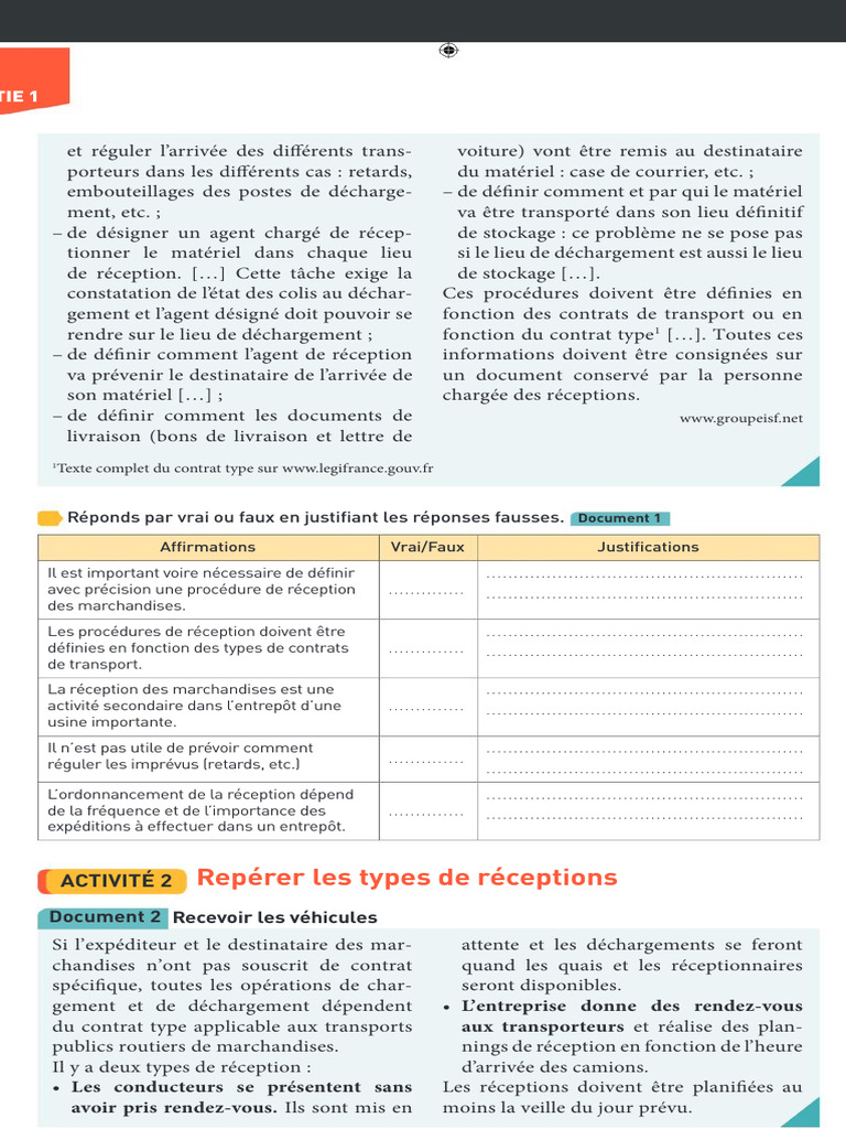 Procédures de Réception des Marchandises | PDF | Transport