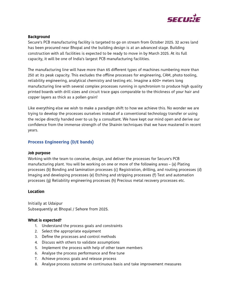 GET - Process Engineering Role | PDF | Printed Circuit Board | Physical ...