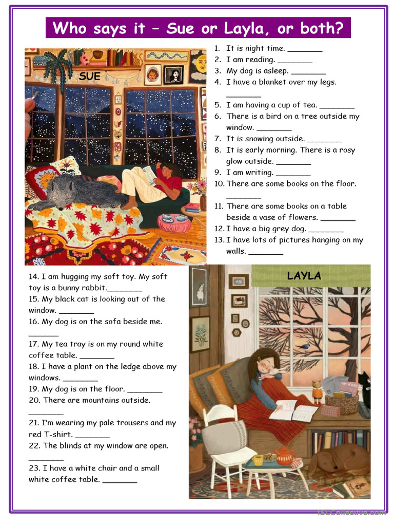 Who Says It - Picture Description Exercise | PDF