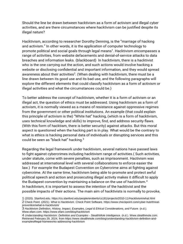 Hacktivism | PDF | Security Hacker | Computer Security