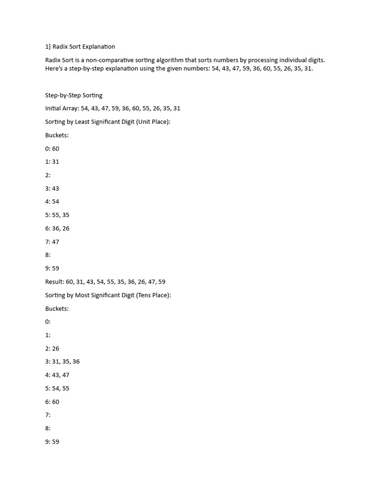 Radix Sort and Linked List Operations | PDF | Applied Mathematics ...