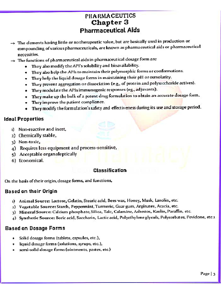Pharmaceutics 3rd Unit D Pharm 1st Year | PDF