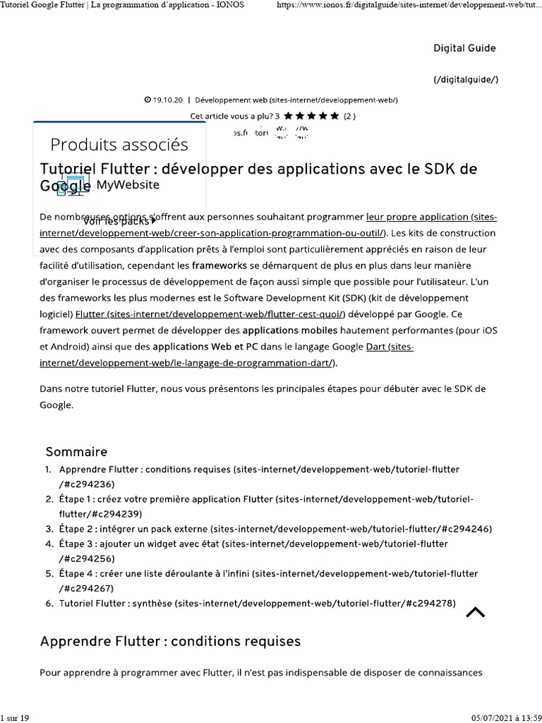 Flutter 1 | PDF | Google | Application Software