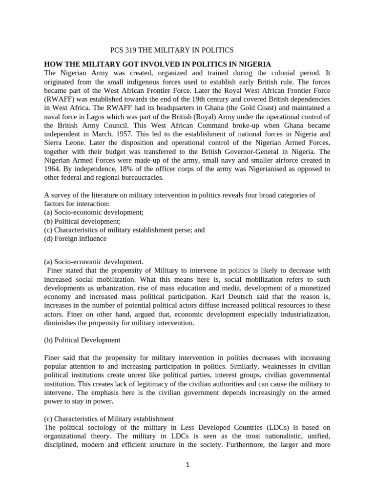 Pcs 319 the military in politics pdf nigeria west africa