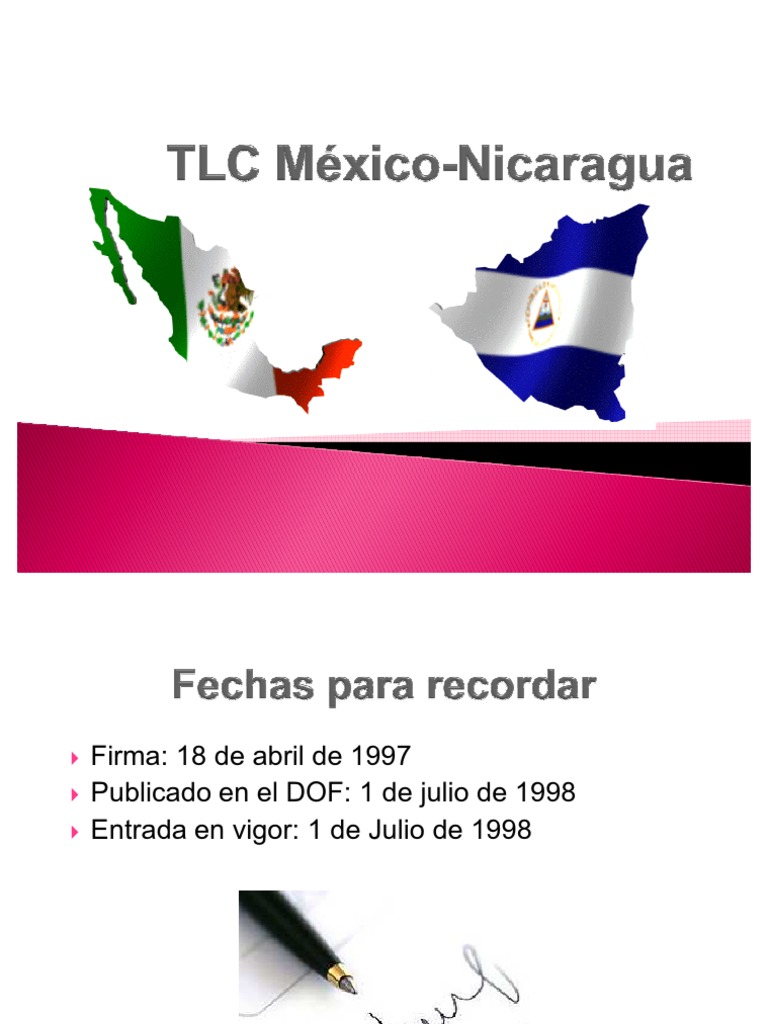TLC México-Nicaragua PDF Tratado de Libre Comercio Norteamericano
