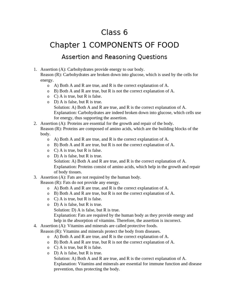 Class 6 Chapter 1 AR and CASED-BASED Questions | PDF | Leaf | Vertebral ...