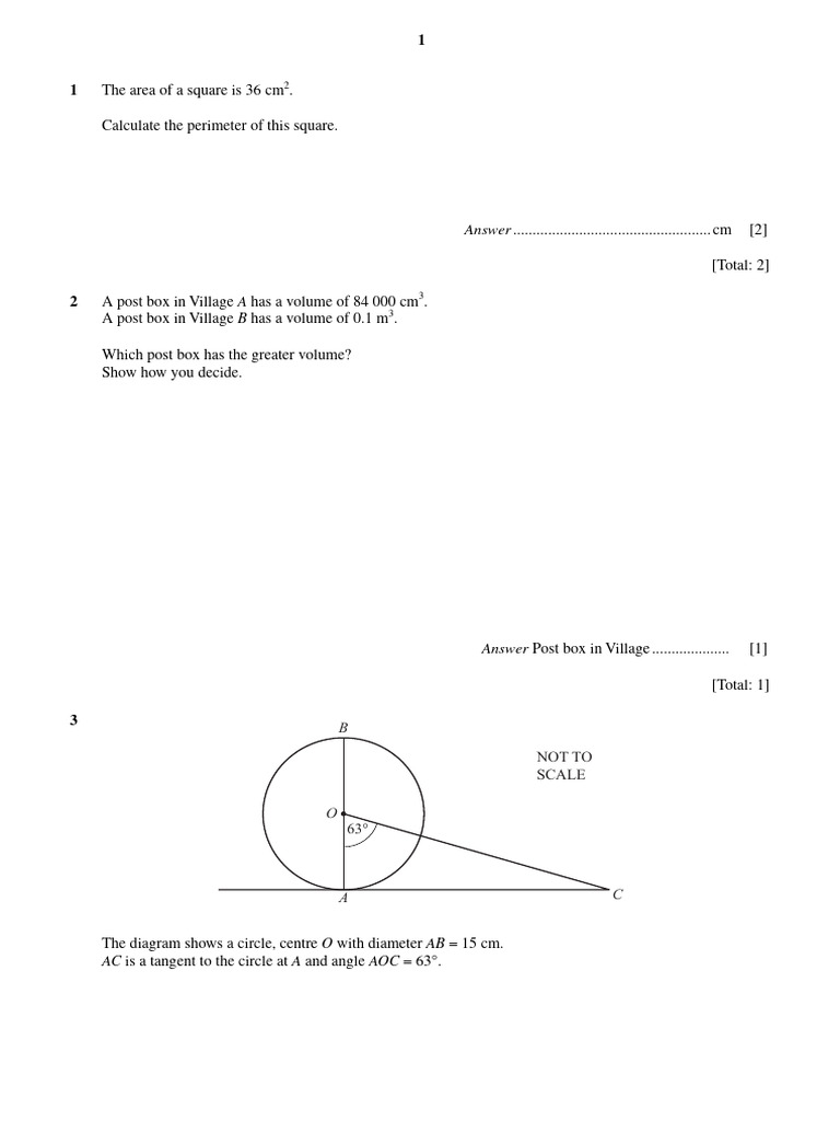 Geometry and Volume Calculation Exercises | PDF | Area | Volume
