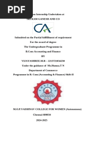 Internship Report CA Firm