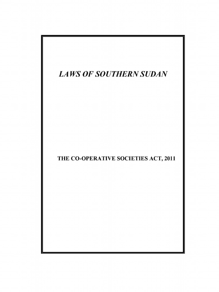 Co-operative Societies Act 2011 | PDF | Cooperative | Audit