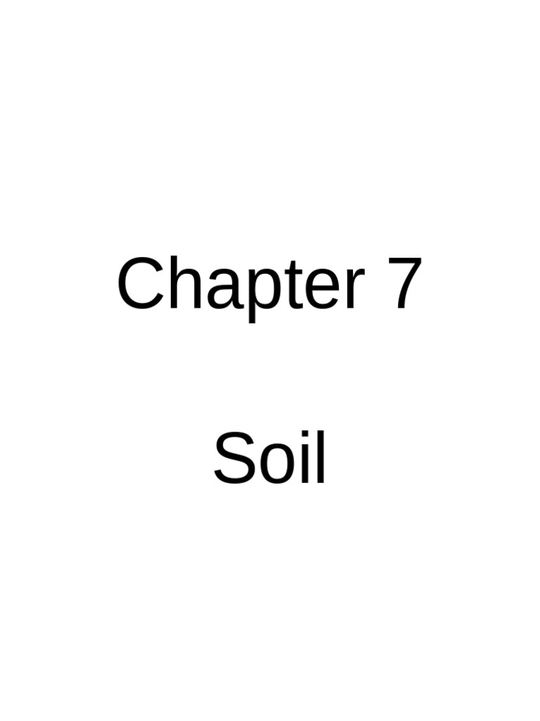 Chapter 7 Soil | PDF