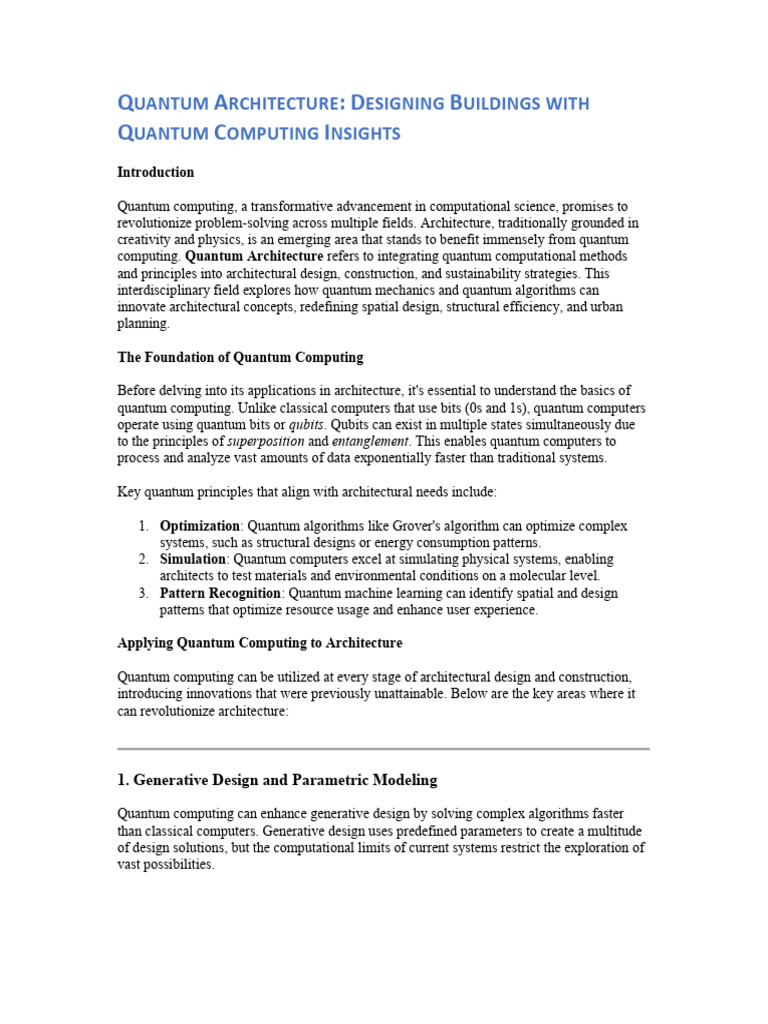 Quantum Architecture: Redefining Design | PDF | Quantum Computing ...