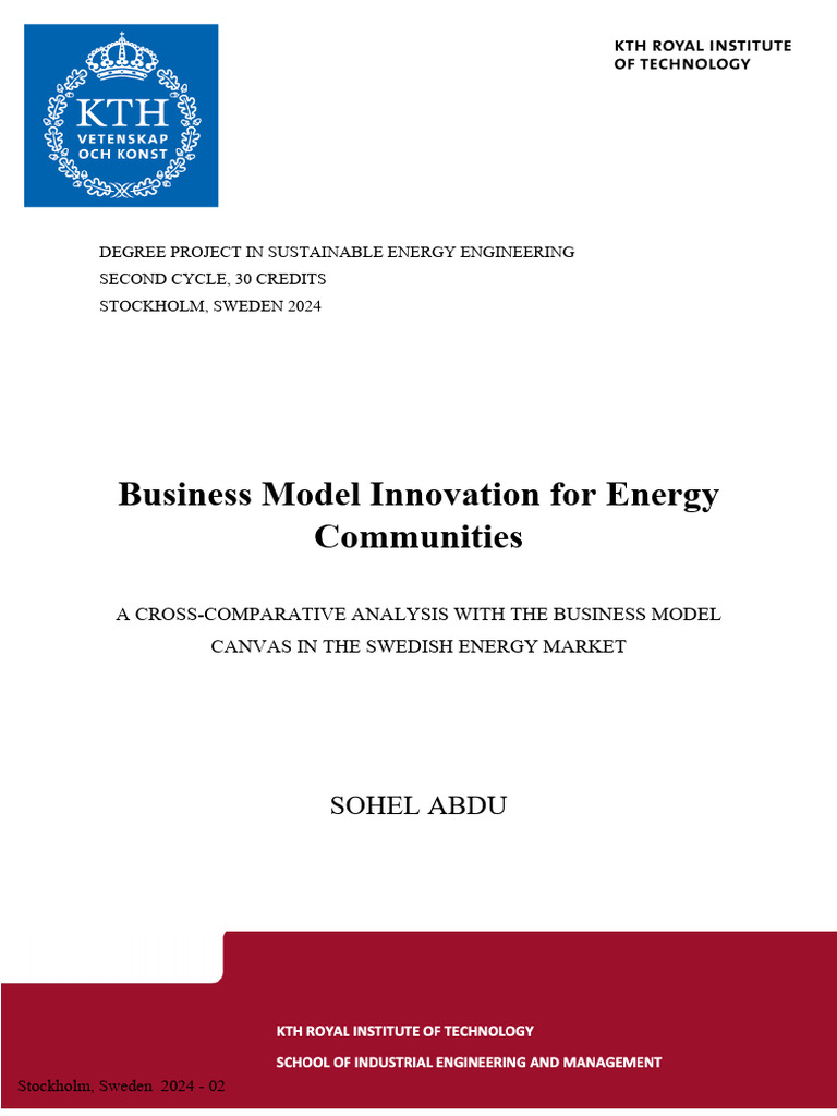 Business Model Innovation for Energy Communities | PDF | Renewable ...