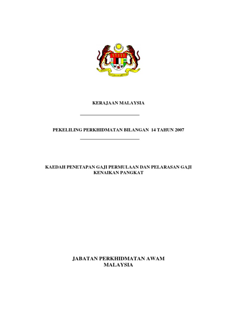 Asas Pengiraan Gaji Kenaikan Pangkat Sebelum Surat Penyiaran