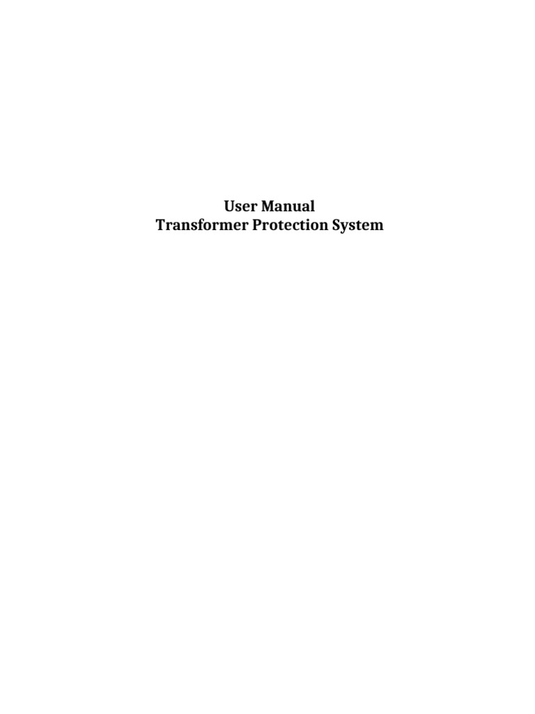 Generator Protection System Manual | PDF | Relay | Power Supply