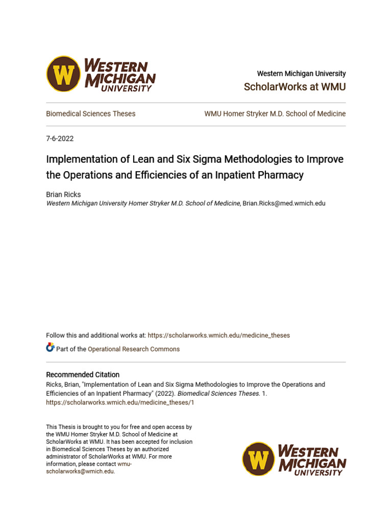 Implementation of Lean and Six Sigma Methodologies To Improve The | PDF ...