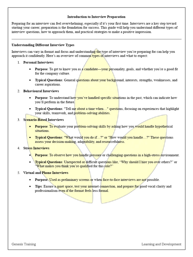 Interview Preparation Guide | PDF | Job Interview | Learning