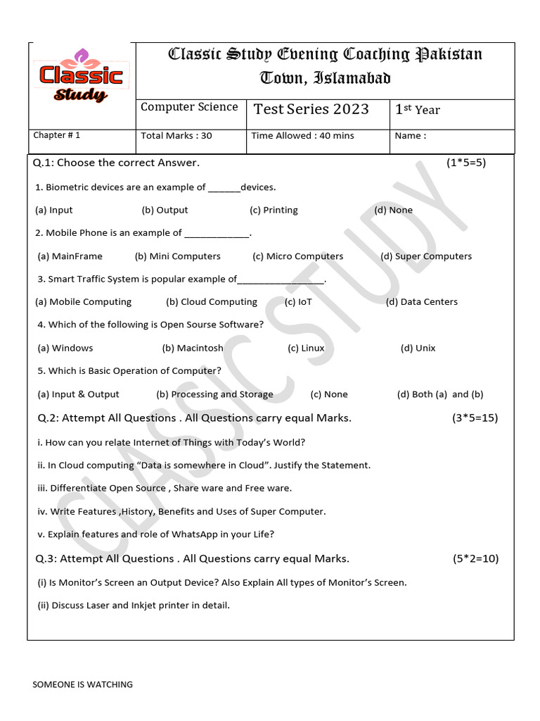 1 Year CS | PDF