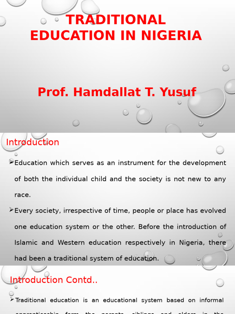 Aims of Traditional Education in Nigeria PDF Knowledge