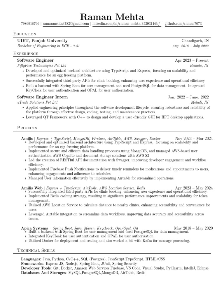 Resume new pdf postgre sql software development