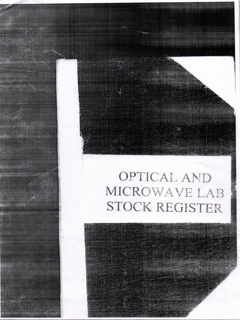 Optical and Microwave Laboratory | PDF