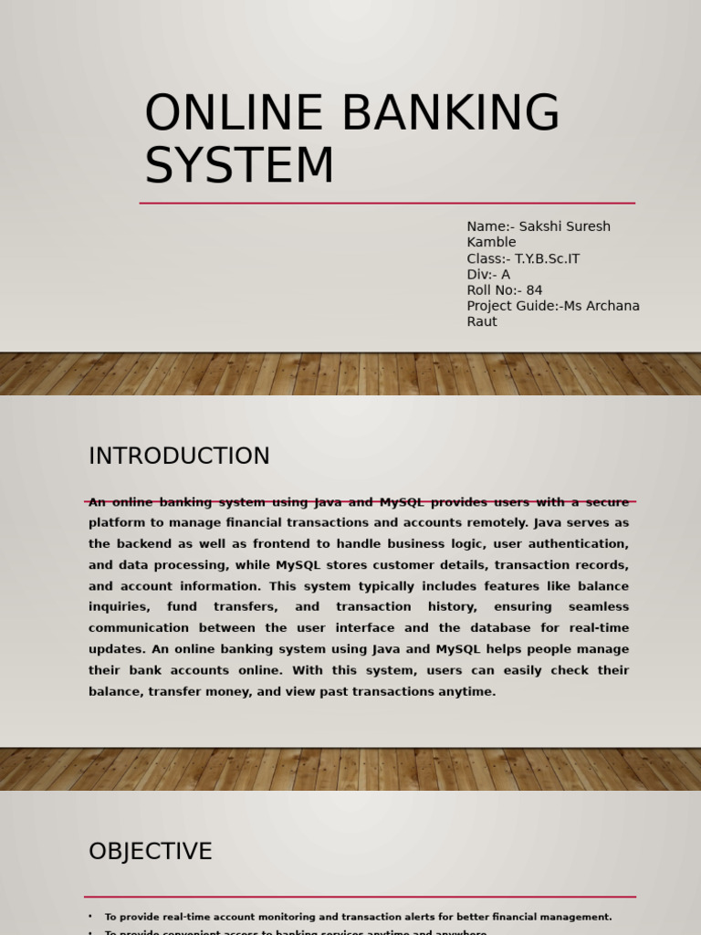 Online Banking System Overview | PDF | Online Banking | Banks & Banking