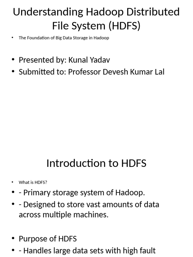 Hadoop HDFS: Big Data Storage Explained | PDF | Apache Hadoop ...