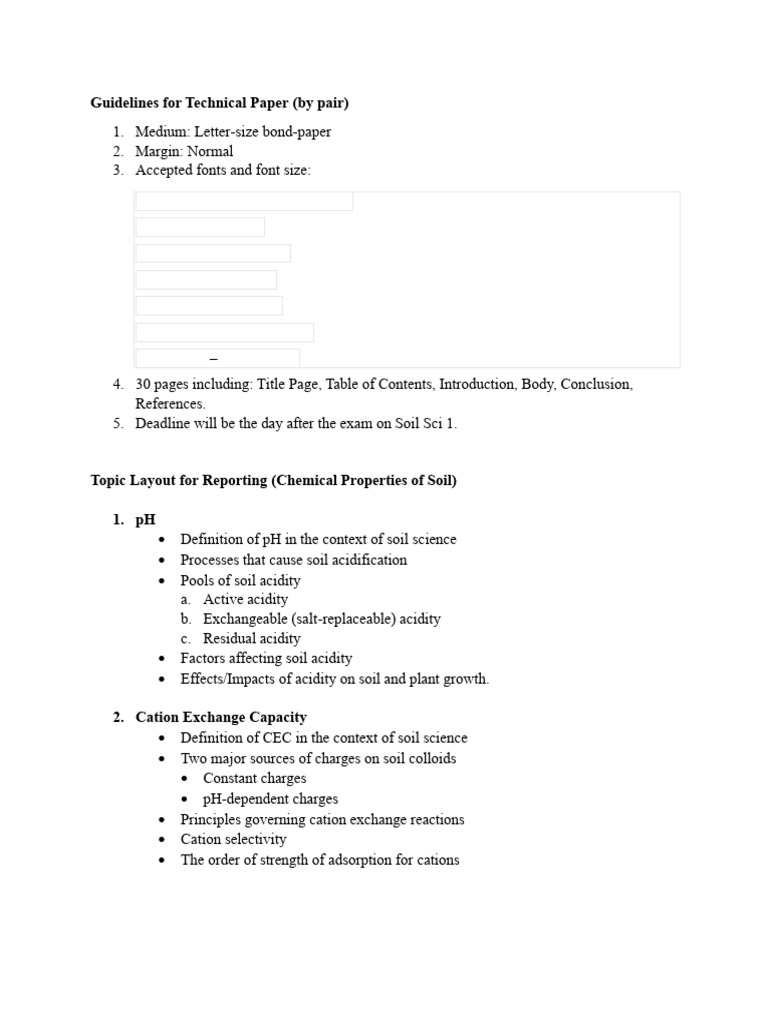Technical Paper Guidelines: Soil Chemistry | PDF