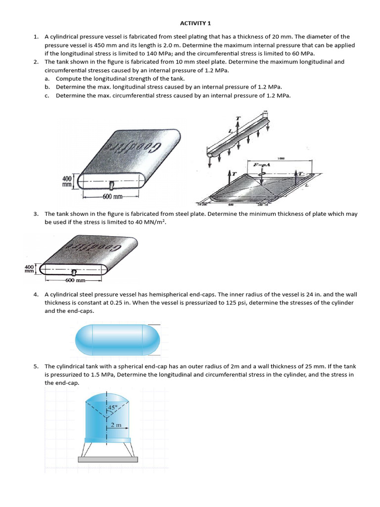 Activity Thin Walled Pressure Vessel | PDF | Home & Garden | Science ...