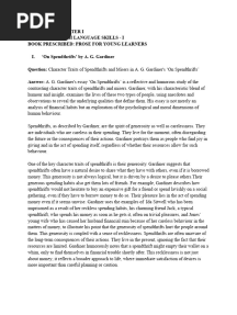 Prose For Young Learners Chapter-Wise Notes