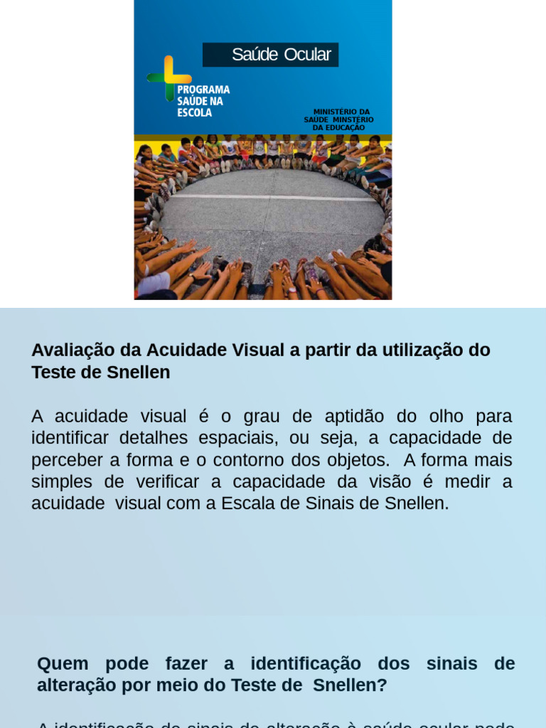 Teste de Snellen para Avaliação Visual | PDF | Sistema visual | Olho