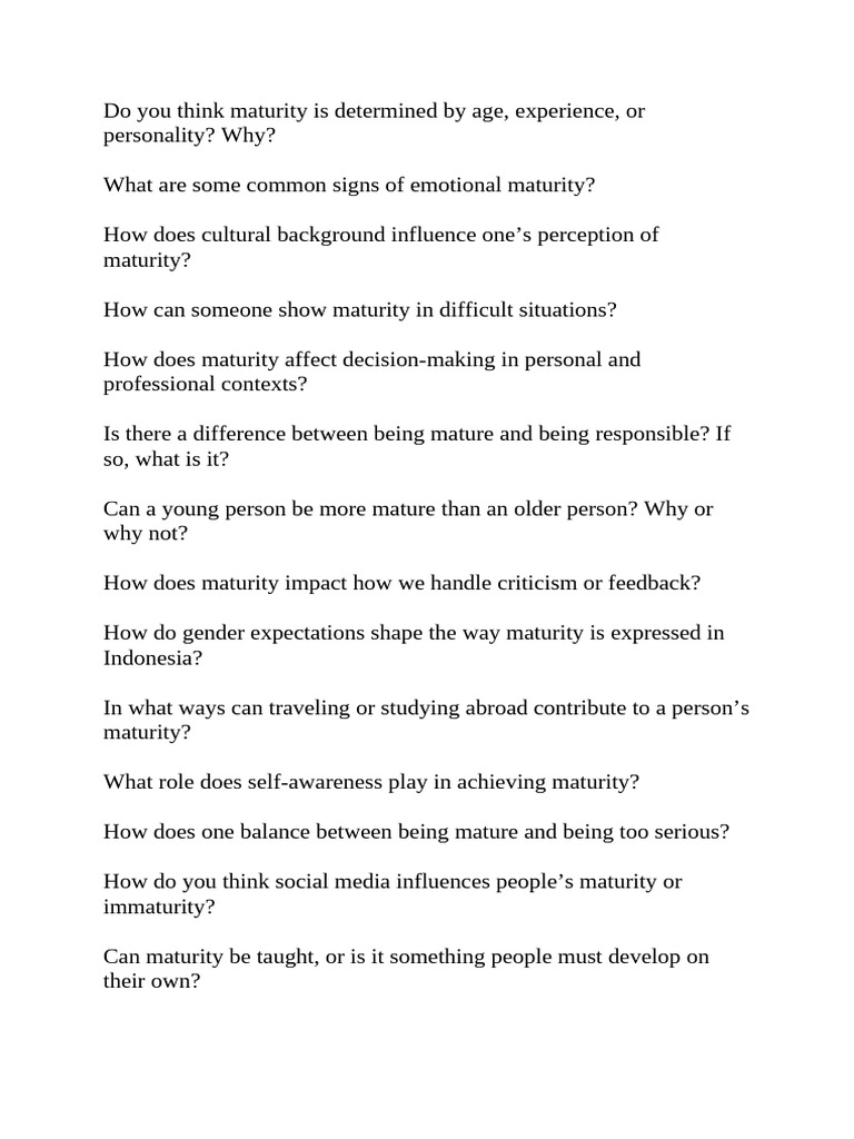 Maturity | PDF