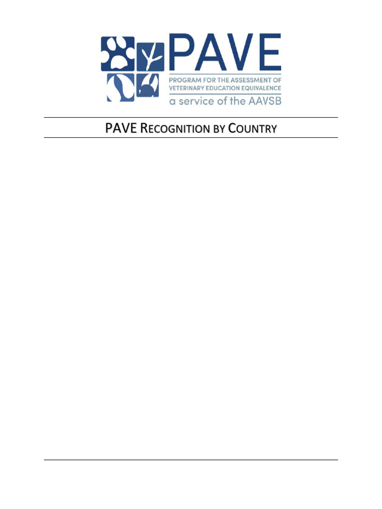 PAVE Credential Acceptance by Country | PDF