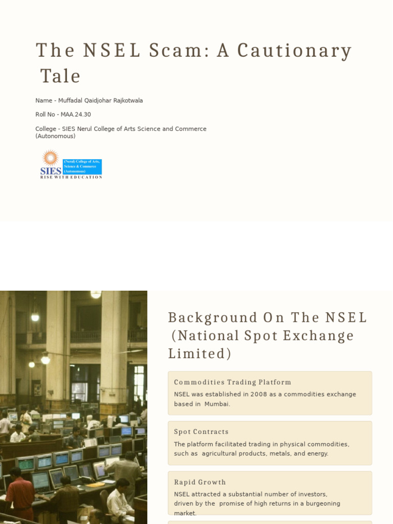 The NSEL Scam A Cautionary Tale | PDF | Economies | Financial Markets