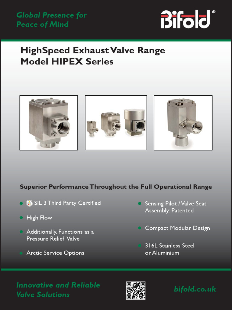 HIPEX Series High-Speed Exhaust Valve | PDF | Valve | Iso 9000