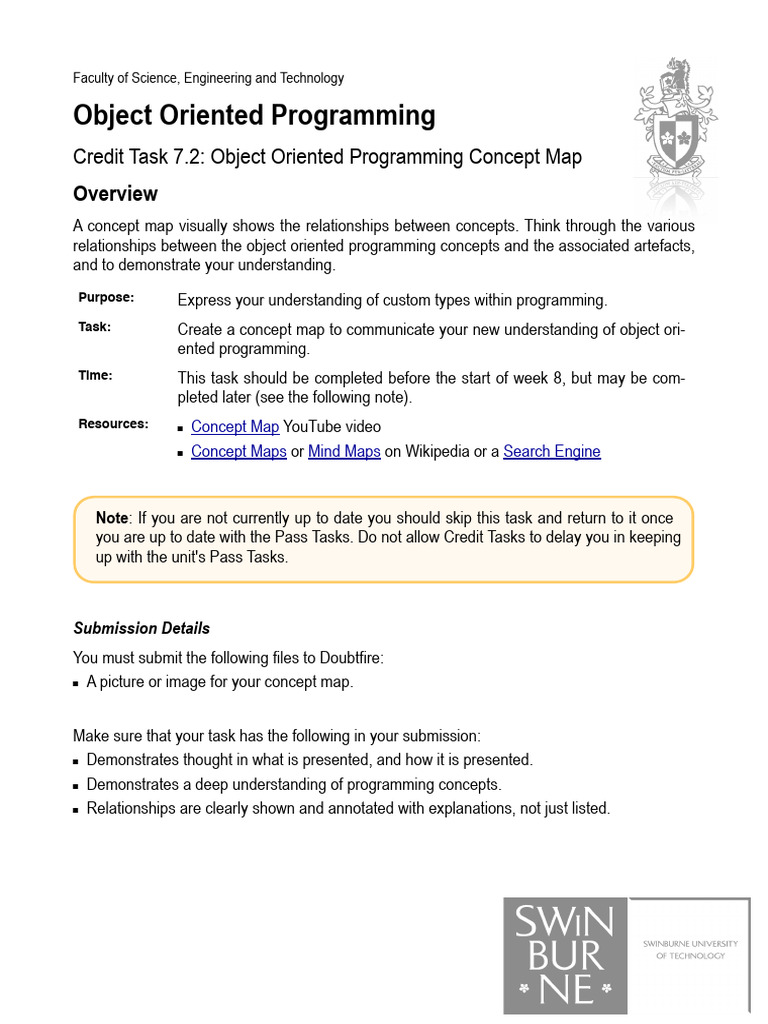 Swinburne OOP 7.2C | PDF | Method (Computer Programming) | Concept
