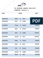 EPL 2012 Schedule
