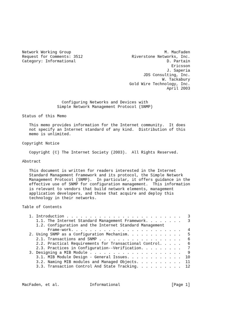 RFC 3512 | PDF | Database Index | Computer Network