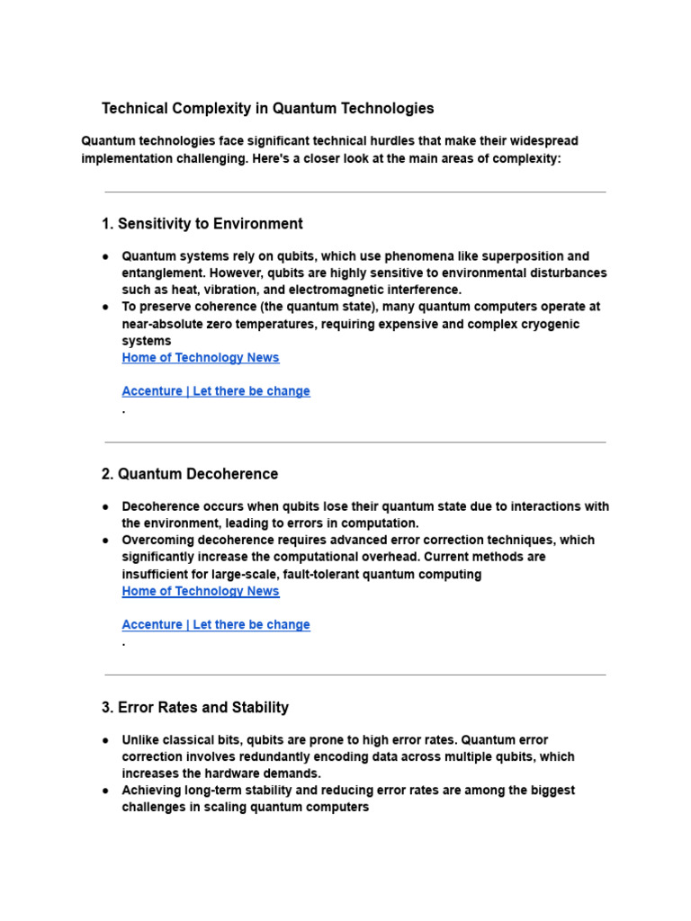 Challenges in Quantum Computing | PDF | Quantum Computing | Theoretical ...