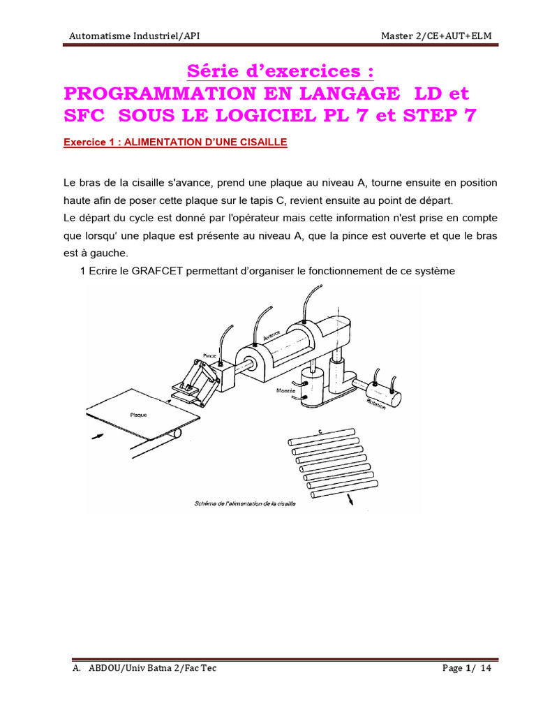 Exercices Corrigés GRAFCET Automatisme | PDF | Perçage | Automate ...